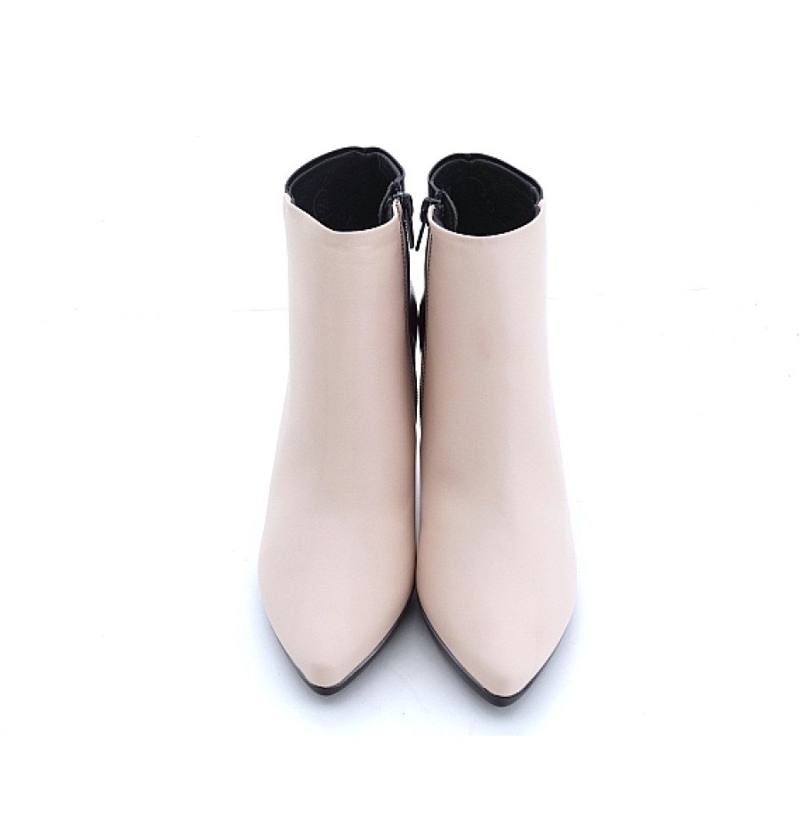 Mujer DESIRÉE | Hielo Y Negro Botin Piel Trasera Charol Tacon Fino