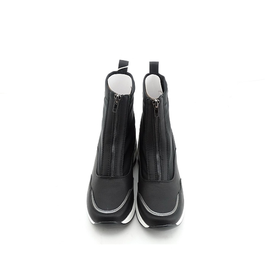 Mujer MYSOFT | Negro Botin Cuna Deportivo Cremallera Delantera