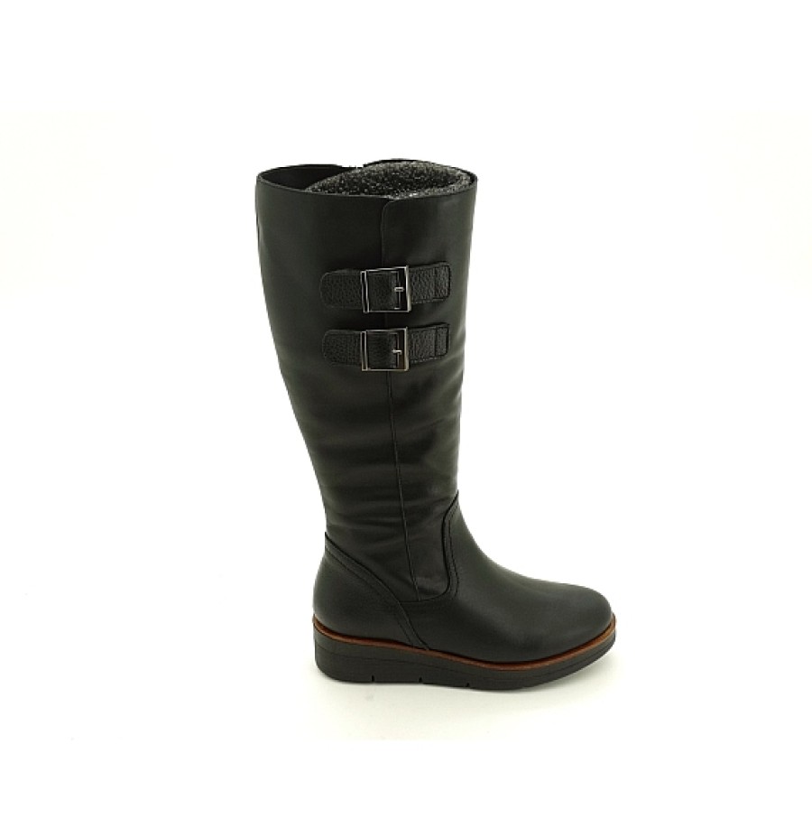Mujer MODA BELLA | Bota Alta Piel 2 Hebillas Piso Cuna Sport