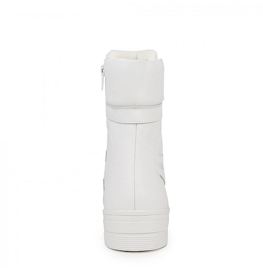 Mujer CHIKA 10 | Blanca 1/2 Bota Boxer Cordones