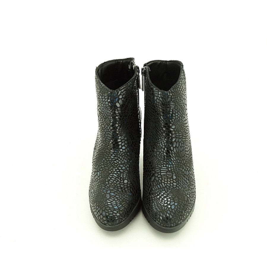 Mujer MODA BELLA | Charol Snake Botin Tacon Y Plataforma Con Cremallera