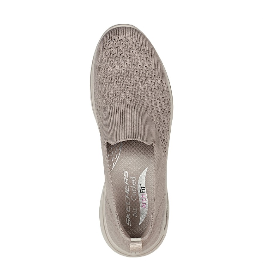 Mujer SKECHERS | Taupe Zapatilla Sin Cordones Skechers Arch Fit Go Walk