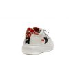 Mujer CETTI | Blanca Leopardo Zapatilla Piel Perlas Detalles Naranjas