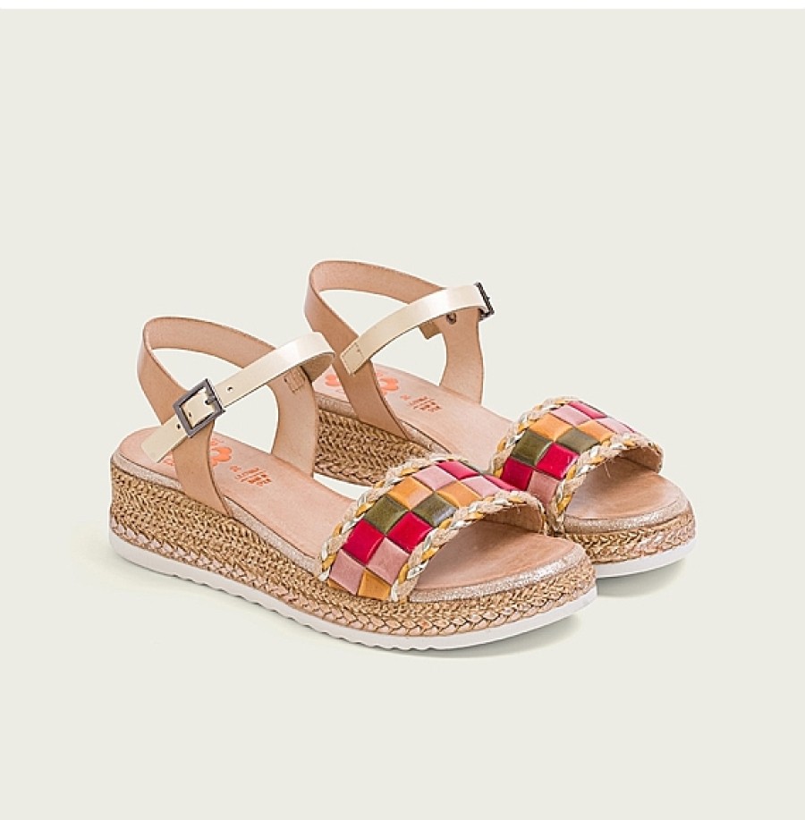 Mujer PORRONET | Sandalia Cuna Cuadrados Multicolor Randa Porronet