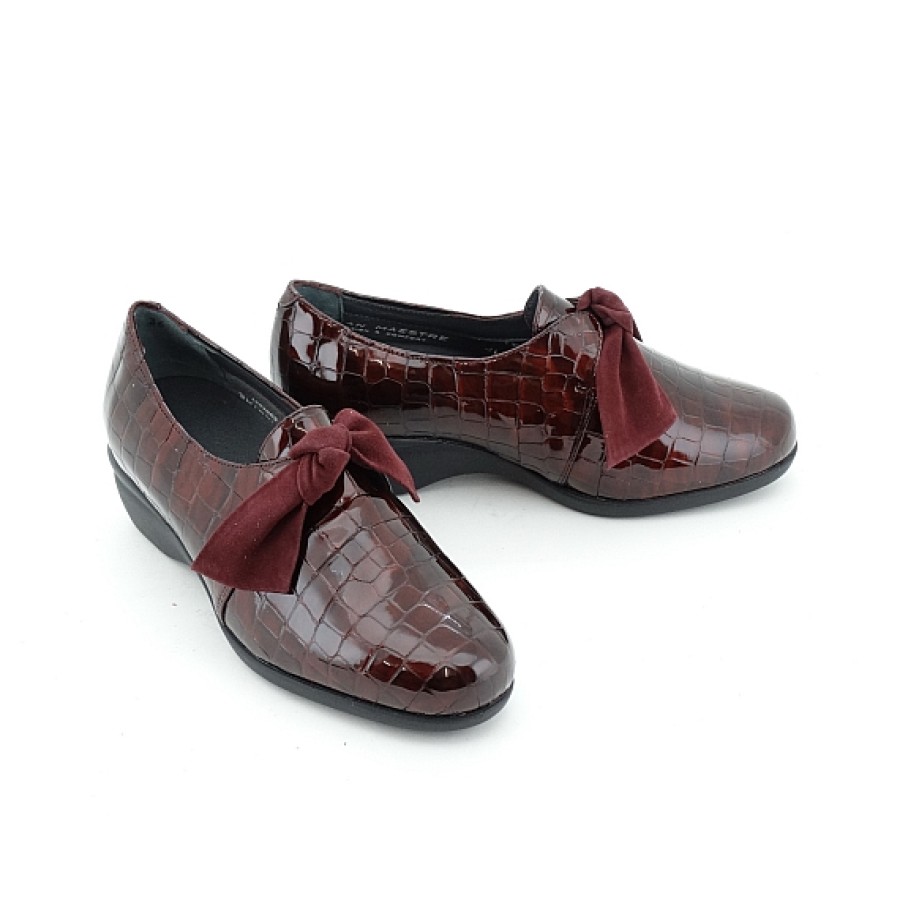 Mujer JUAN MAESTRE | Zapato Cerrado Charol Coco Lazo Nudo - Ancho Y Plantilla