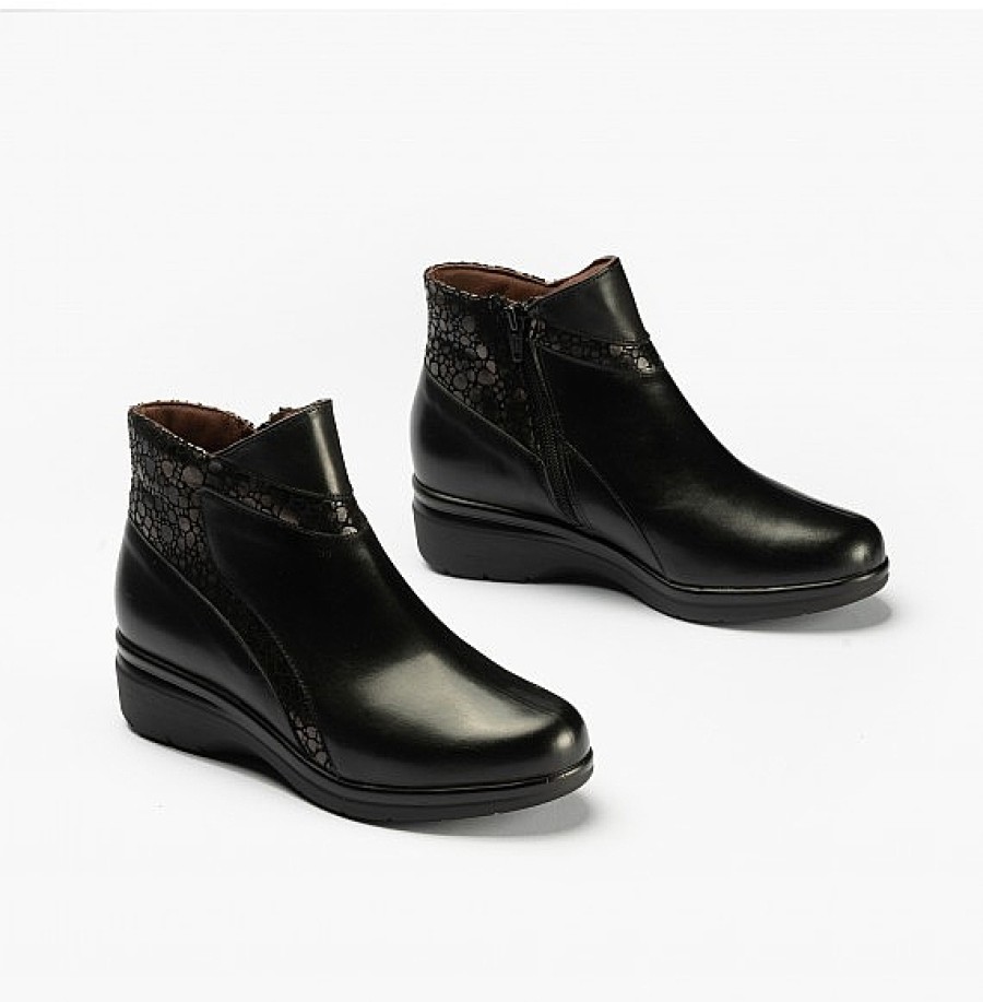 Mujer PITILLOS | Negro Botin Piel Cuna Pitillos