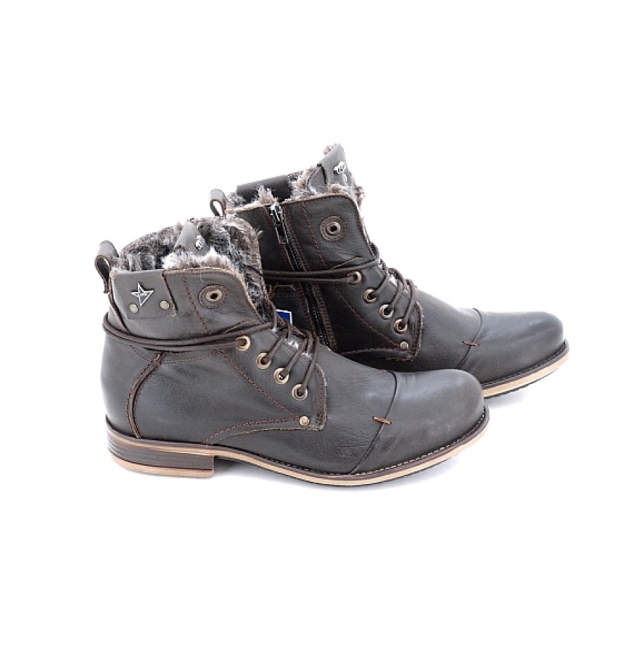 Hombre CETTI | Botas Hombre De Piel Cetti Con Cordones