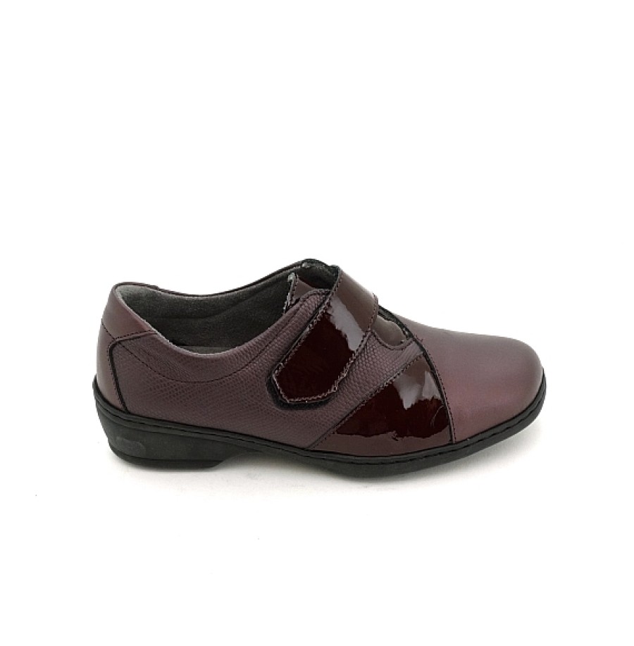 Mujer NOTTON | Zapato Piel Piezas Con Velcro Ancho Especial Y Plantilla Extraible