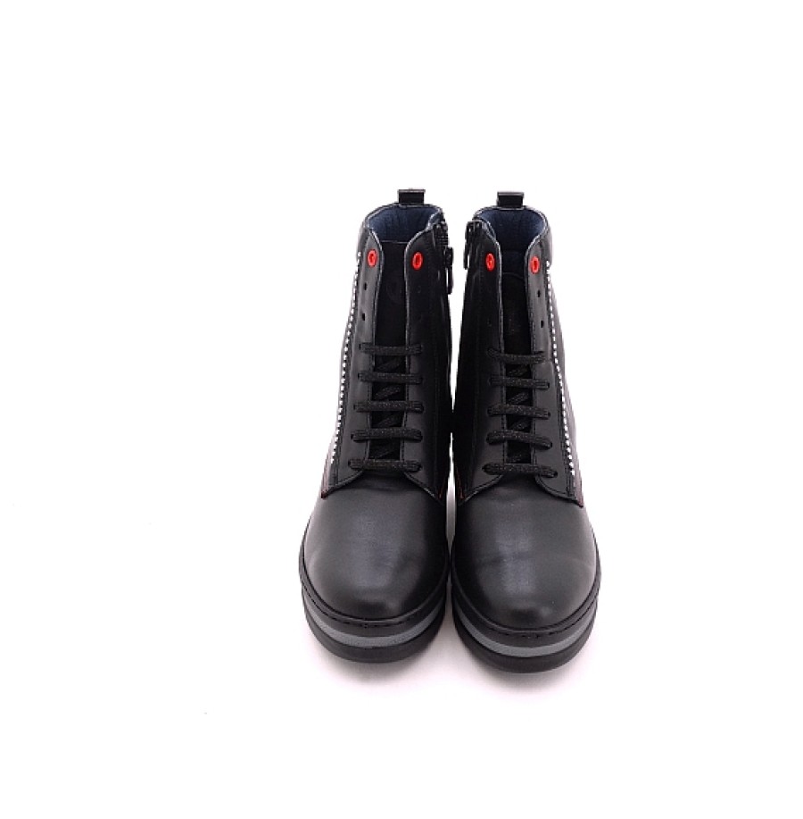 Mujer NOTTON | Bota Piel Cordones Con Plataforma Y Cordones