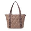 Bolsos REFRESH SHOES | Taupe Bolso Shopper Acolchado 2 Asas Y Bandolera