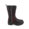 Mujer ISTERIA | Negra 1/2 Bota Cremallera Roja