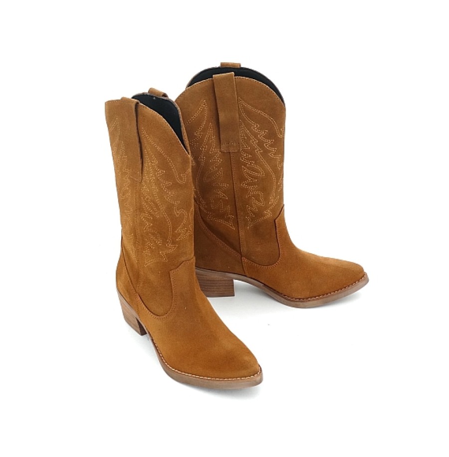 Mujer MARISCAL | Roble Bota Cowboy Clasica Serraje