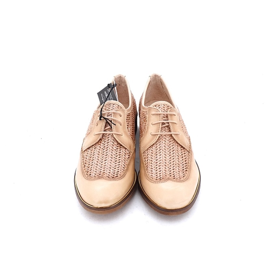 Mujer HISPANITAS | Zapato Cordones Piel Y Rafia Londres Hispanitas