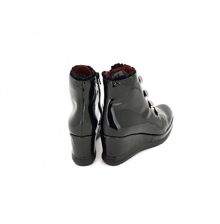 Mujer JOSE SAENZ | Botin Charol Piel Botones Cuna Con Cremallera