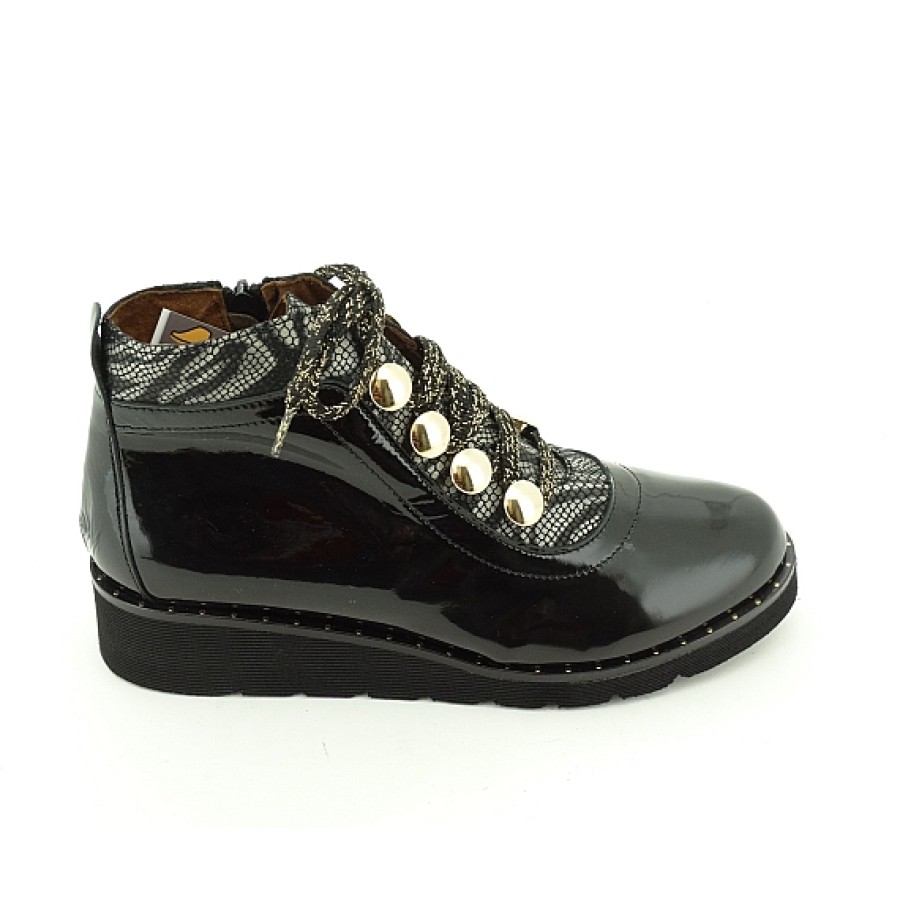 Mujer NIVAL | Charol Botin Botones Con Cremallera