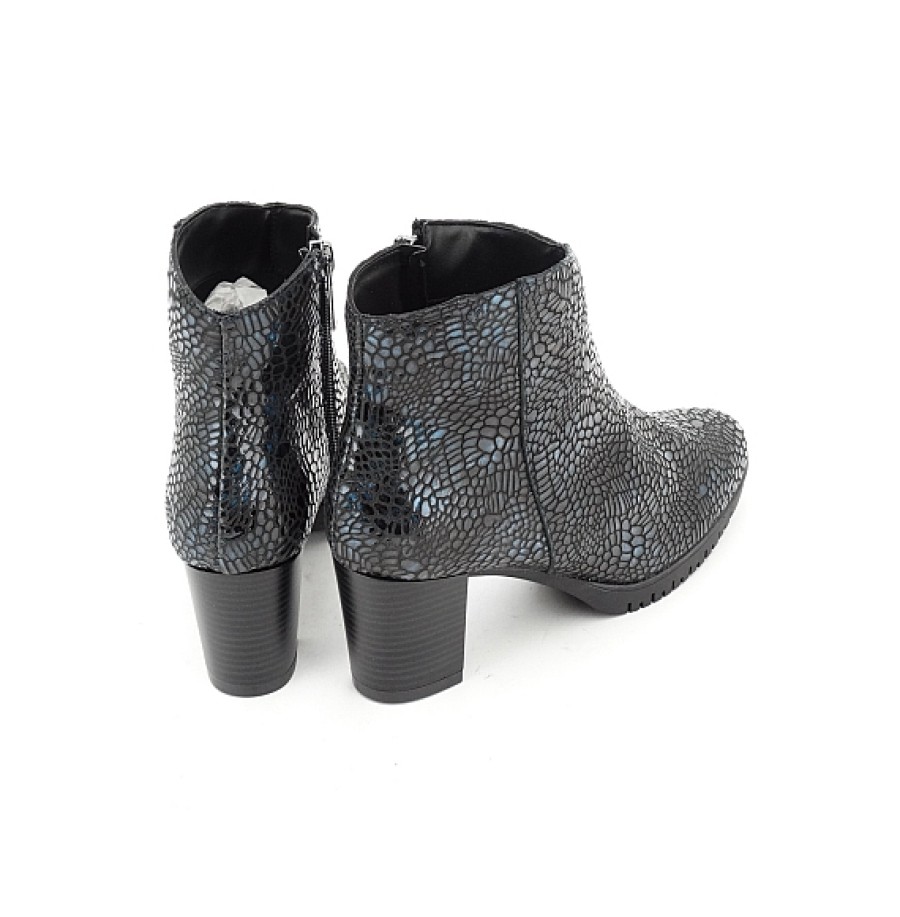 Mujer MODA BELLA | Charol Snake Botin Tacon Y Plataforma Con Cremallera