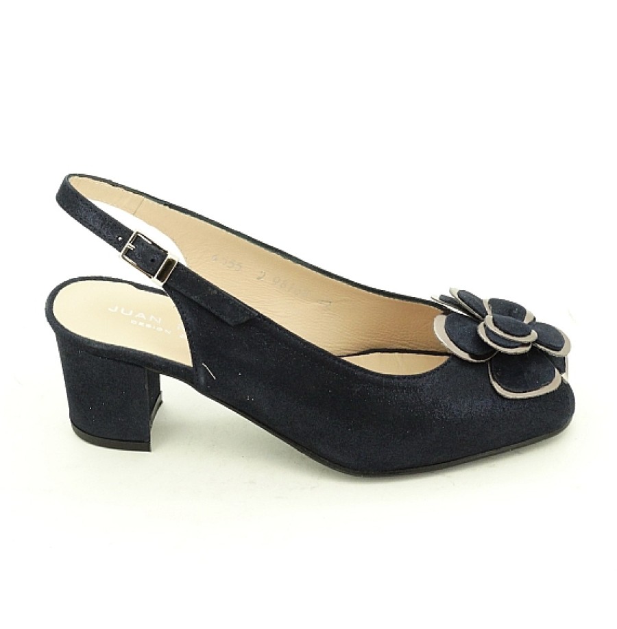 Mujer JUAN MAESTRE | Zapato Descubierto Flor - Ancho Especial