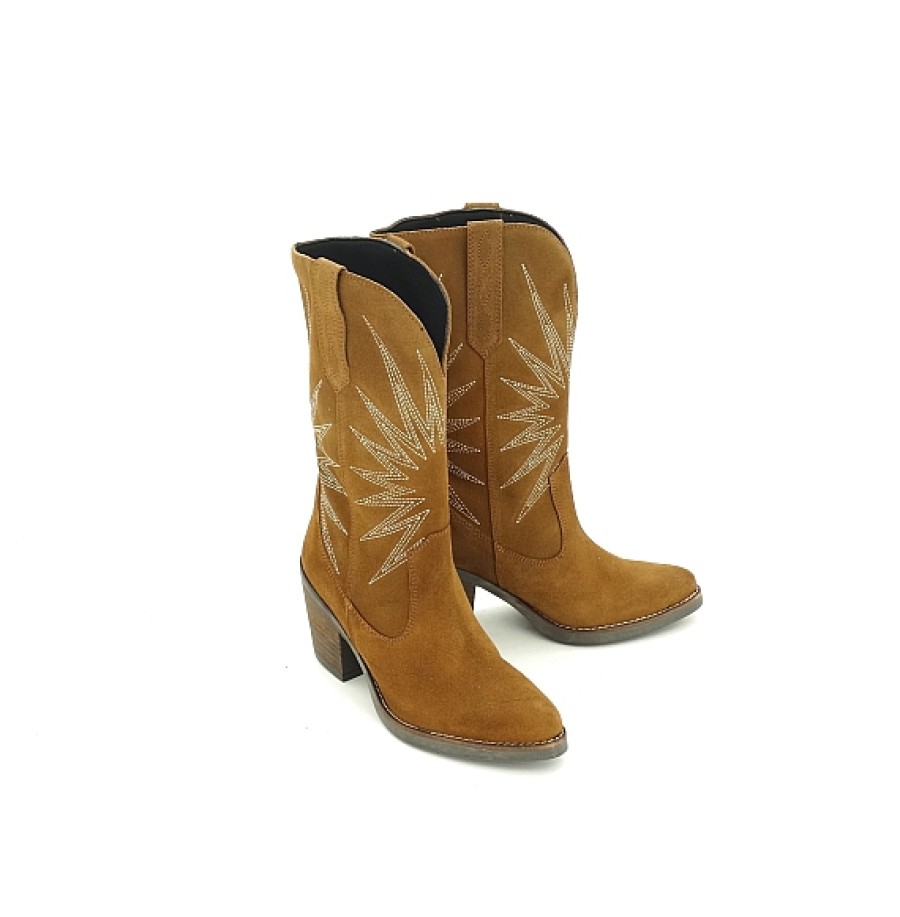 Mujer MARISCAL | Bota Campera Serraje Pespuntes Estrella