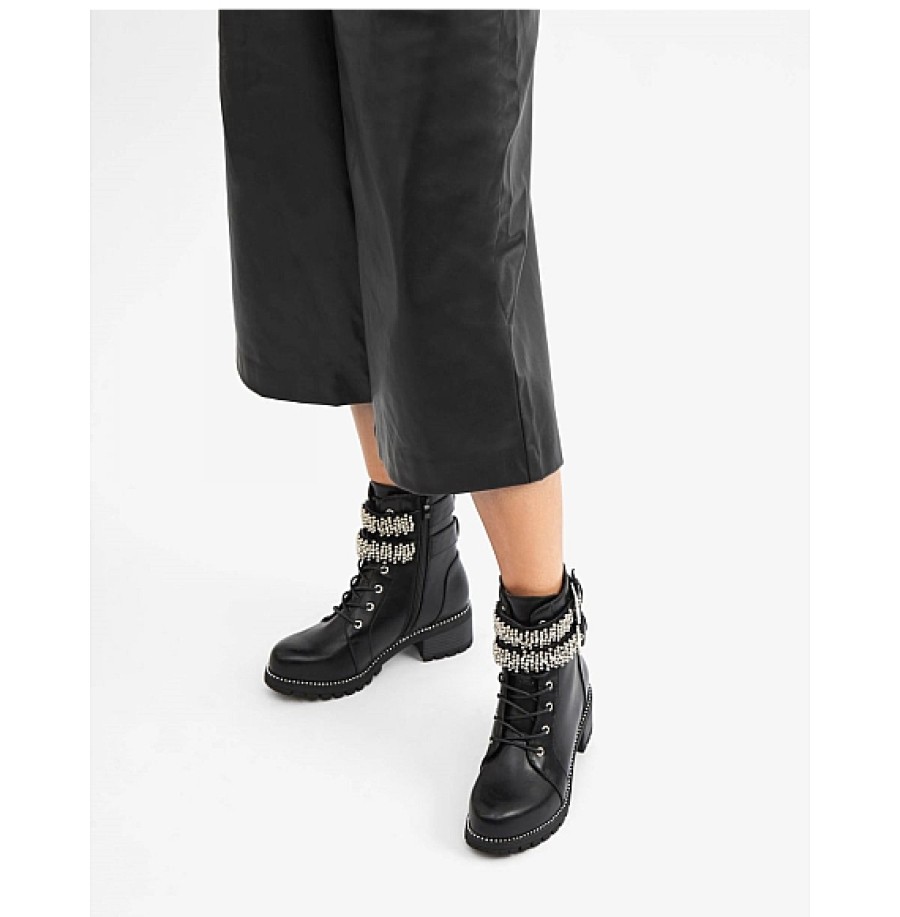 Mujer MNB CHIC | Botin Cordones Tiras Cristales Y Hebillas