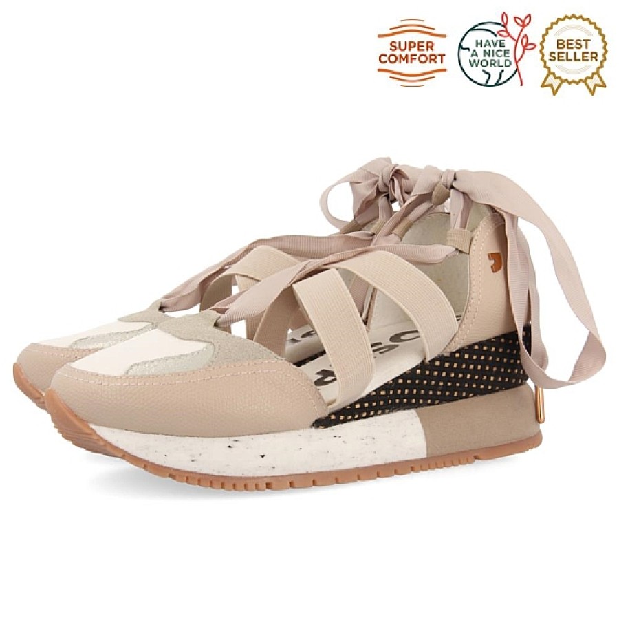 Mujer GIOSEPPO | Sneaker Abierta Cintas Planiga Gioseppo