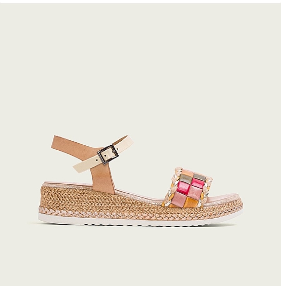 Mujer PORRONET | Sandalia Cuna Cuadrados Multicolor Randa Porronet